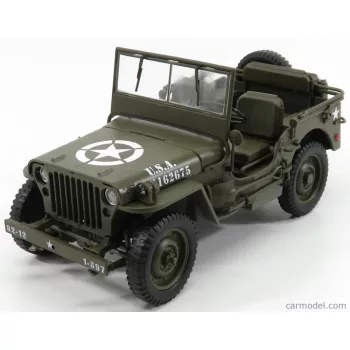 Welly - Jeep Willys 1/4 Mb Usa Army Open 1942 Military Green