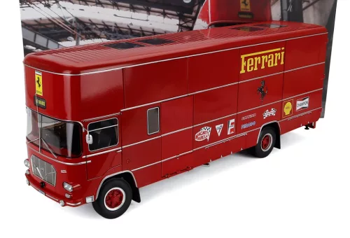 Werk 83 - OM FIAT 150 ROLFO TRUCK TEAM SCUDERIA FERRARI CAR TRANSPORTER 24h LE MANS 70s VERSION 2-ASSI 1966 RED