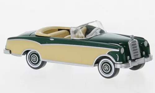 Wiking - Mercedes 220 S Cabriolet, dunkelgrün/beige, 1958, 1:87