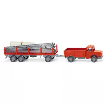 Wiking - Magirus Gerüstbau-Hängerzug, rot, 1970, 1:87
