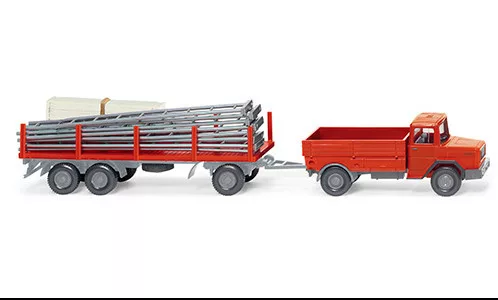 Wiking - Magirus Gerüstbau-Hängerzug, rot, 1970, 1:87
