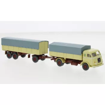Wiking - Henschel Pritschenhängerzug, beige, 1955, 1:87