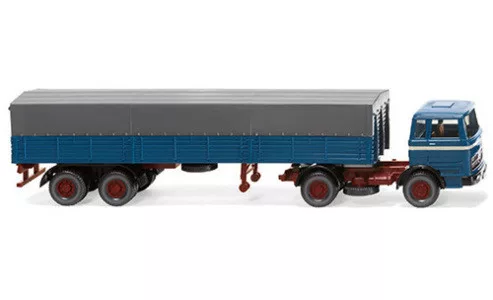 Wiking - Mercedes Pritschensattelzug, blau/grau, 1968, 1:87