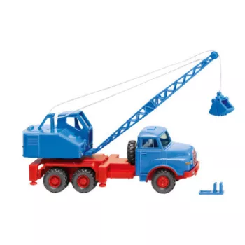 Wiking - MAN Kranwagen mit Fuchs Bagger, blau, 1969, 1:87
