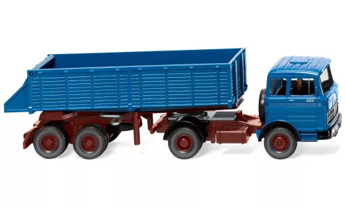 Wiking - Mercedes Hinterkippersattelzug, blau, 1968, 1:87