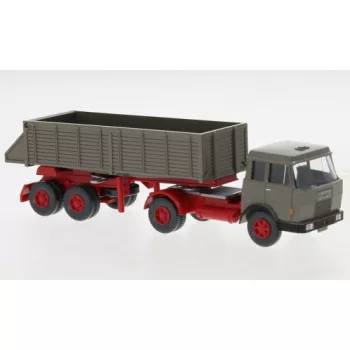   Wiking - Hanomag-Henschel Hinterkippersattelzug, grau, 1969, 1:87