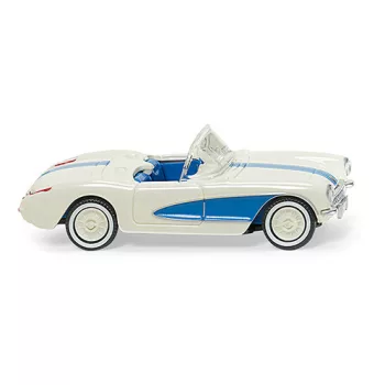   Wiking - Chevrolet Corvette (C1) Convertible, weiss/blau, 1953, 1:87