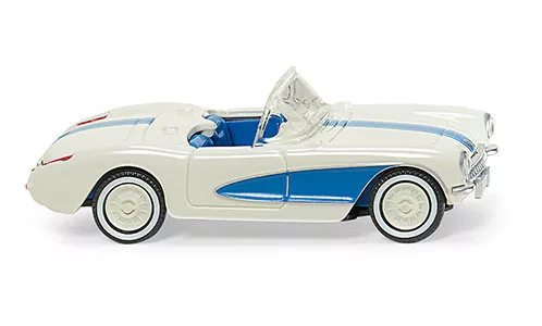 Wiking - Chevrolet Corvette (C1) Convertible, weiss/blau, 1953, 1:87