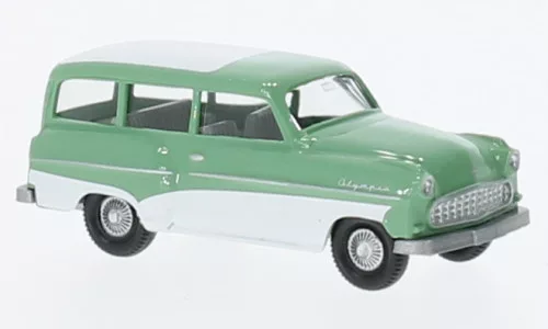 Wiking - Opel Olympia CaraVan, hellgrün/weiss, 1957, 1:87