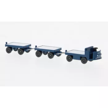 Wiking - Elektrokarren mit Anhänger, dunkelblau, 1956, 1:87