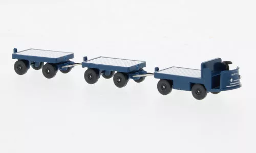 Wiking - Elektrokarren mit Anhänger, dunkelblau, 1956, 1:87