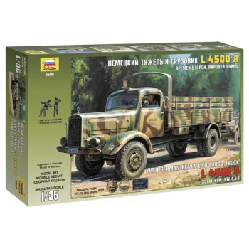   Zvezda - Wwii German Heavy 4Wd Cargo Truck L 4500A Schwerer Lkw 4,5T (3596)
