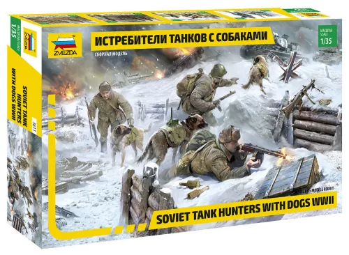 Zvezda - 1:35 Soviet Tank Hunters with Dogs WWII