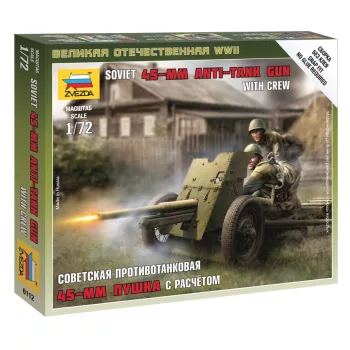 Zvezda - Soviet 45 mm Anti-Tank Gun with Crew 1:72 (6112)